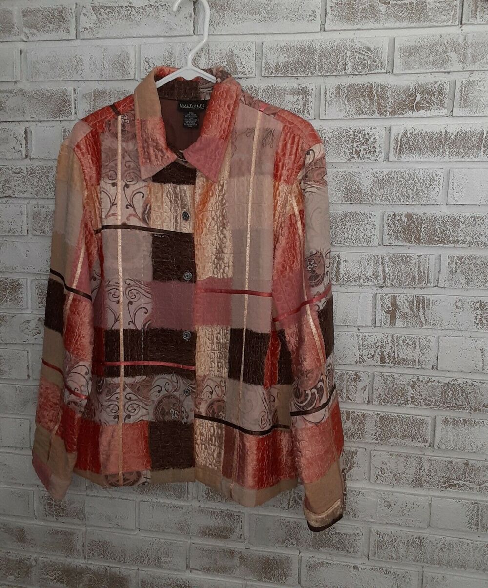 Multiples Patchwork Blazer Lg Boho, Hippie Chic, Eclectic